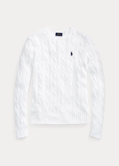 Sueter Polo Ralph Lauren Mujer Blancos - Cable-Knit Cotton - VYSAH3610